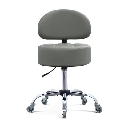 Ergonomic Drafting Stool with Backrest Heavy Duty Hydraulic for Shop - color: Grey, style: Stylish