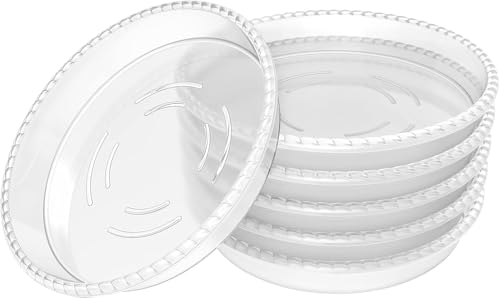 6 Pack Plant Saucer 5 6 8 10 12 inch, Durable Plastic Plant Trays for Indoor, Round Flower Plant Pot Saucer, Sturdy Plant Water Catcher Tray (5.2 inch) - size: 5.2 inch