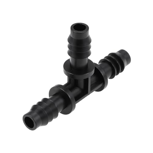 uxcell Barb Drip Straight and Tee Pipe Connector 8mm Inner Diameter Hose Fitting for Garden Agricultural Irrigation System, Plastic 1 Set