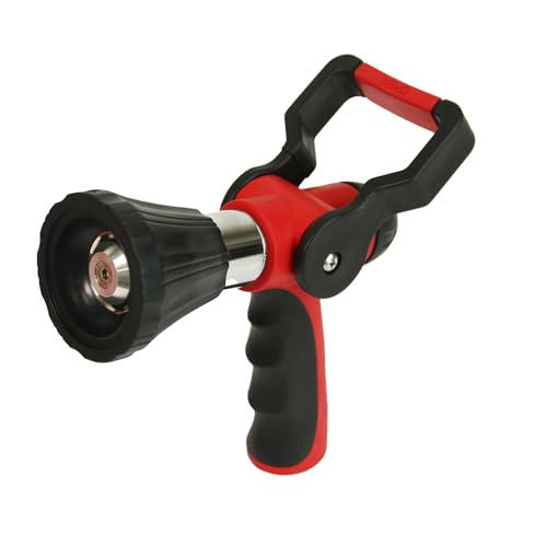 Chapin 4699: Firefighter Water Cannon Hose Nozzle, Fireman Spray Nozzle with Ergonomic Grip and Threaded Hose Connection, Adjustable Twist Nozzle, Lever On/Off Control, Red/Black - style: Firefighter Water Cannon