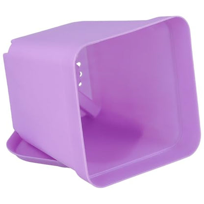 HOIGON 100 Pack 3 Inch Square Nursery Pot, 5 Colors Durable Thickened Plastic Nursery Pots with Drain Holes and Saucers, Small Square Planting Containers for Flower Tomatoes Basil - color: Black, Purple, Green, Pink,yellow