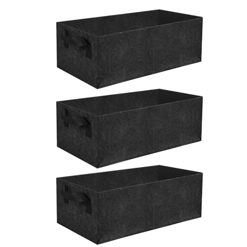 3 Pcs Plant Grow Bags Breathable Square Fabric Raised Garden Bed 9.5 Gal - size: 60x30x20cm-3 Pack