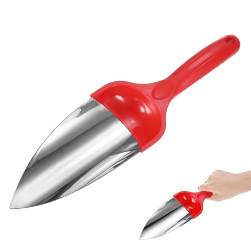 M METERXITY 2-Pack Garden Shovel Trowel Hand Shovels, 30cm/11.81 Inch Stainless Steel Gardening Tools for Digging, Transplanting, Soil Loosening and Planting, Ergonomic Handle [Red] - color: Red