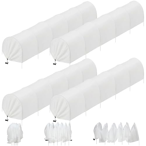 4 Pack 10ft Mini Garden Greenhouse Tunnel Net Cover - color: White