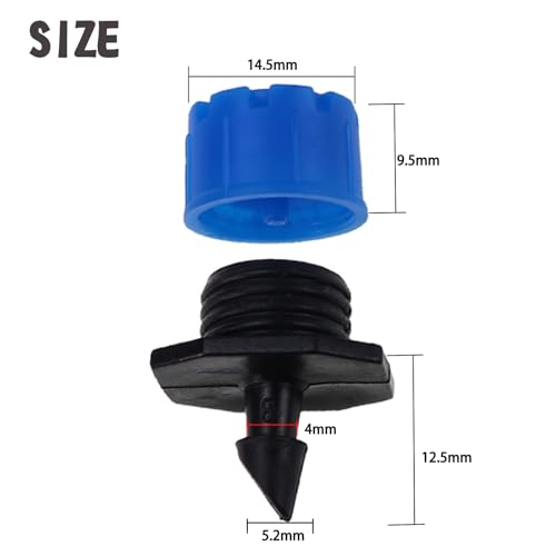 200 Pcs Adjustable Irrigation Drippers Sprinklers, Universal 1/4" Irrigation Micro Drip Emitters 8-Hole 360 Degree Watering Sprinkler for 4mm/7mm Garden Tube Watering System(Blue) - color: Blue-200Pcs