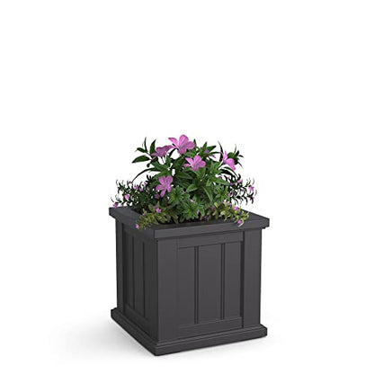 Mayne Cape Cod 14in Square Planter - Graphite Grey - 14in x 14in x 14in - Polyethylene - Built-in Water Reservoir (4836-GRG) - color: Graphite Gray, size: 14in