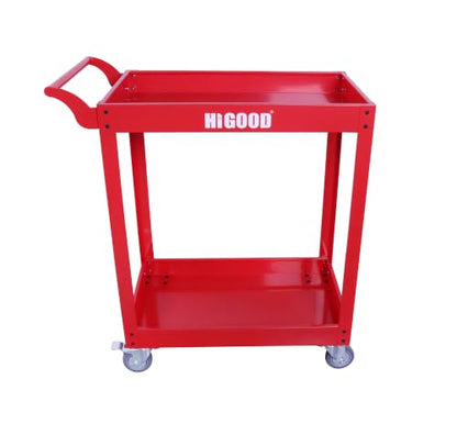 Heavy Duty Service Utility Cart,2 Shelf Steel, 800-Pound Capacity, 35.6 x 18.1x38-Inch RED - color: Red