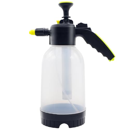 0.5 Gallon Handheld Pump Sprayer, 2L Garden Pressure Sprayer, 68oz Water Spray Bottle with Safety Valve, Adjustable Nozzle, for Watering,Plant Spraying, Home Cleaning, Fertilizing (Clear) - color: Clear