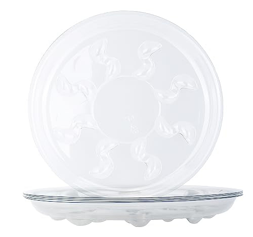 6 Pack Heavy Duty Clear Plastic Plant Saucer Drip Trays for pots,Large Planter Drainage Tray Flower Pot Saucer Water Drainage Tray (16 inch) - size: 16 inch