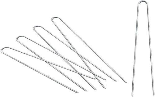 Sandbaggy 12-inch 8-Gauge Round Top Landscape Staples~SOD Garden Stakes Weed Barrier Pins (10 Staples) - size: 10 Staples