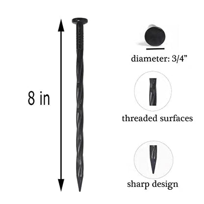 300PCS Spiral Landscape Anchoring Spikes, 8 Inch Landscape Spikes,Nylon Landscape Anchoring Spike for Garden Lawn Yard,Paver,Weed Barrier,Artificial Turf (8in-300 Count) - color: 8in-300 count
