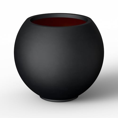 Kante Small Round Sphere Black Concrete Planter 11" Dia, Outdoor - color: Black, size: 11"w x 9.4"h