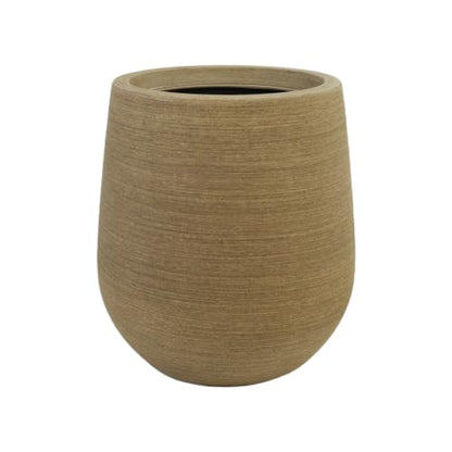 11.8" H Wood-look Plastic Tapered Planters with Drainage Holes and Plug - color: Wood-like, size: 11.81"