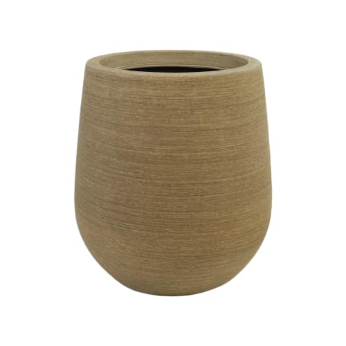 16.9" H Wood-like Large Plastic Tall Planter with Drainage Holes and Plug - color: Wood-like, size: 16.93"
