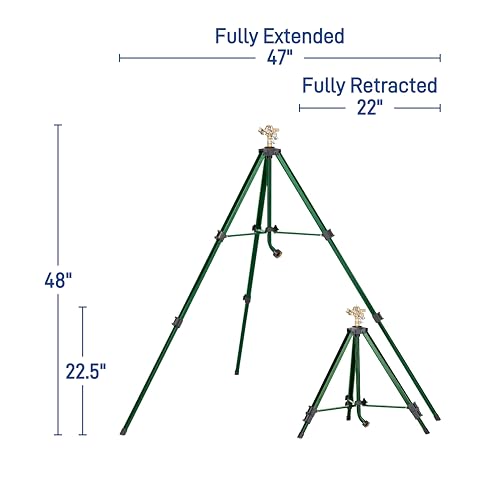 Orbit 58308Z Brass Impact Sprinkler on Tripod Base - Heavy-Duty Brass Sprinklers on Tripod.
