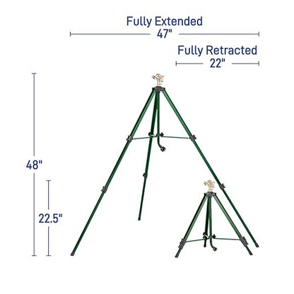 Orbit 58308Z Brass Impact Sprinkler on Tripod Base - Heavy-Duty Brass Sprinklers on Tripod.