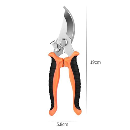 Garden Pruning Shears Heavy Duty Stainless Steel Bypass Pruner for Gardening, Cutting Flowers, Trimming Plants & Picking Fruits - color: Orange