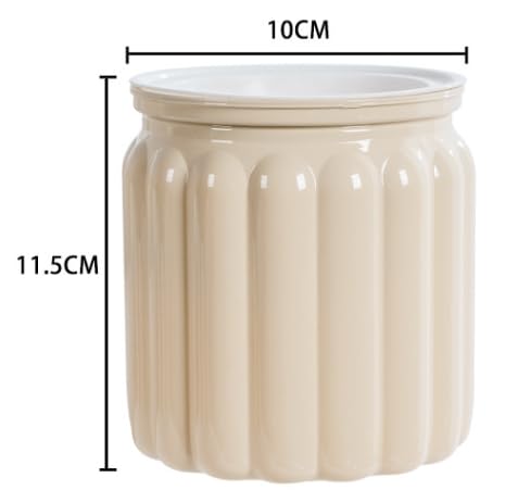 2PCS Self Watering Planters 4.5 Inch Self Watering Pots for Indoor Plants, African Violet Pots with Wick Rope, Flowers, Succulents, Herb, House Plants - color: Beige