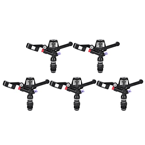 Haofy Impact Sprinkler, 5PCS Garden Impulse Sprinkler, 3/4in DN20 Male Thread, Black