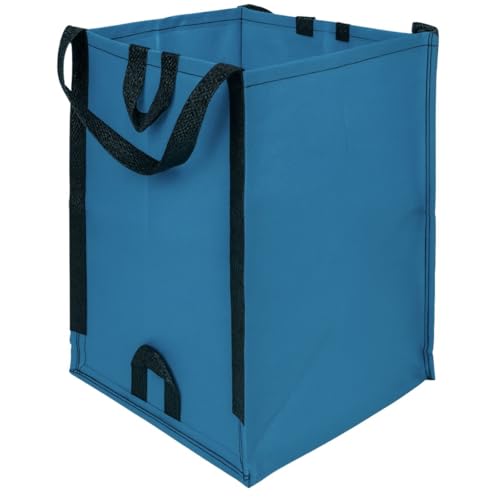 DURASACK Heavy Duty Home and Yard Bags 48-Gallon Reusable Self-Standing Lawn and Leaf Bags Garbage Can with Reinforced Handles, Ocean Blue, 3 Pack - color: Ocean Blue