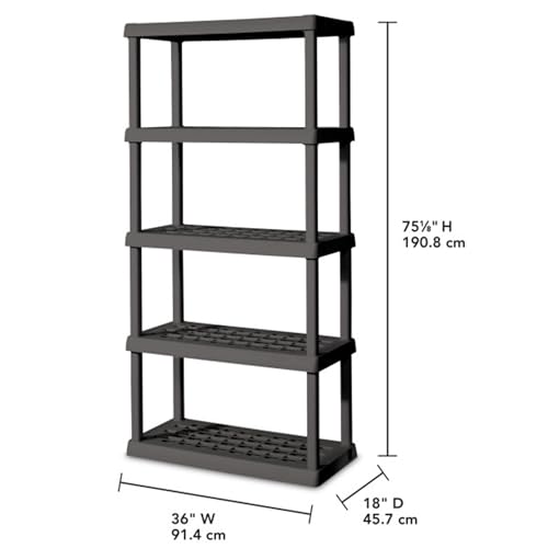 Sterilite 5 Shelf Unit, Heavy-Duty Plastic Utility Storage Rack, 3-Pack - size: 5 Shelf, style: 3 Pack