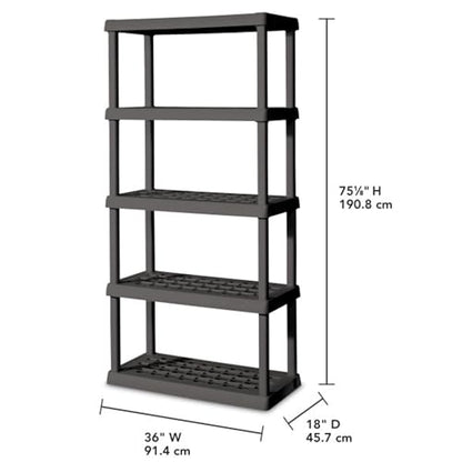 Sterilite 5 Shelf Unit, Heavy-Duty Plastic Utility Storage Rack, 3-Pack - size: 5 Shelf, style: 3 Pack