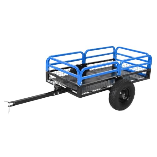 1500 Lbs ATV UTV Dump Trailer, 15 Cu.ft Garden Utility Trailer - color: Blue