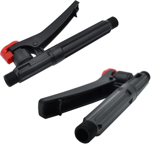 (2 Pcs) Pump Action Pressure Sprayer Head, Backpack Sprayer Parts, Trigger Sprayer Handle Garden, Trigger Gun Sprayer Handle Pump Sprayer Wand Replacement