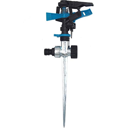 Pulsating Impact Sprinklers, 360 Degree Rotating Adjustable Water Sprinkler for Yard, Lawn & Garden - color: Blue