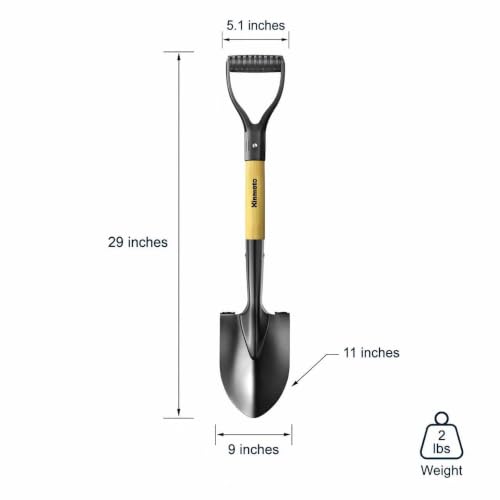 28 Inch Mini Small Heavy Duty Digging Shovel Wood D-Grip Garden Camping Car