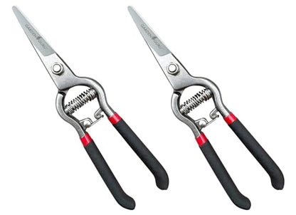 Garden Guru Classic Bypass Pruning Shears Clippers – Heavy Duty Forged Steel Garden Pruners – Safety Lock – Non Slip Comfort Grips – Cuts up to 1” Diameter – Professional Bypass Pruners (2 Pack) - size: 2 Pack, style: Precision Blade
