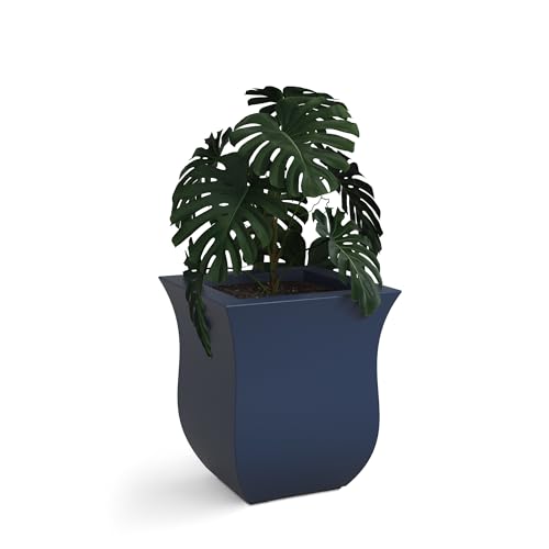 Mayne 5873-NB Polyethylene Planter, Neptune Blue 16x16 - color: Neptune Blue