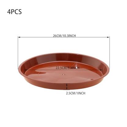 4 Pack 10 Inch Terracotta Plant Saucers Drip Trays - color: Terracotta, size: 10 Inch