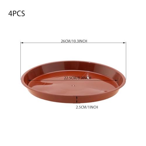4 Pack 10 Inch Terracotta Plant Saucers Drip Trays - color: Terracotta, size: 10 Inch