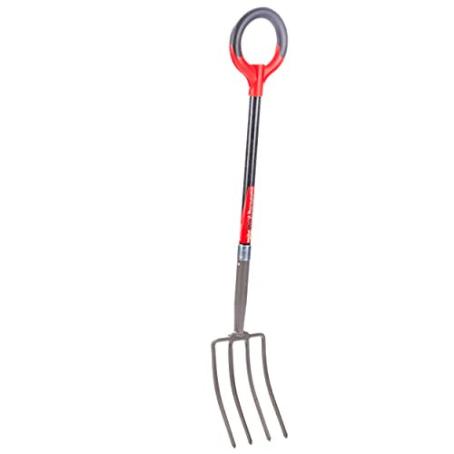 Radius Garden 25311 Pro-Lite Ergonomic Carbon Steel Digging Fork, Red - style: Digging Fork