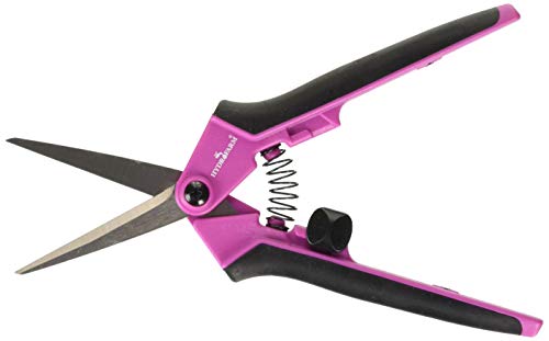 Hydrofarm HGPL400P Precision Pruner, Small, Pink, Anti-Fatigue Grip - color: Pink, style: Straight Stainless Steel