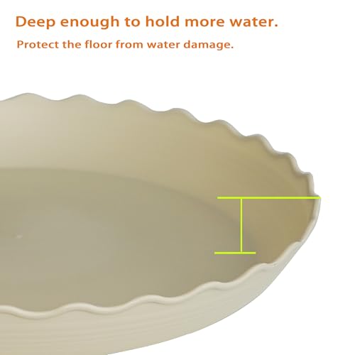 6 Pack Plant Saucer 8 inch, Heavy Duty Plastic Plant Water Tray, Planter Saucers, Flower Pot Tray Water Trays for Plant Pots (Beige) - color: Beige, size: 8" (6 pack)