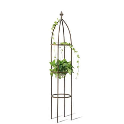 Garden Obelisk Trellis 100% Metal Heavy Duty 5.5 ft for Climbing Vines - color: Bronze, size: medium