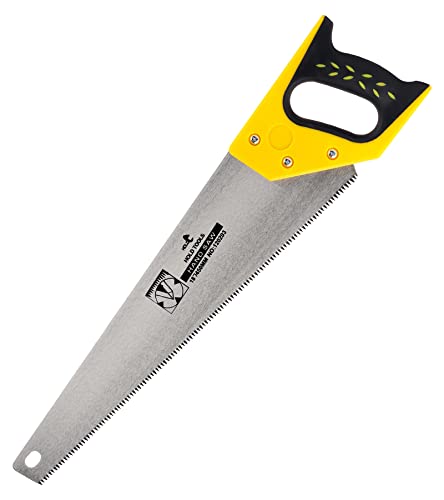 DOWELL 18-Inch Hand Saw with Comfortable Handle, 8 TPI and Made of 65 Manganese Steel - Ideal for Woodworking, Pruning, and Cutting - Includes Protective Cover - size: 18 in