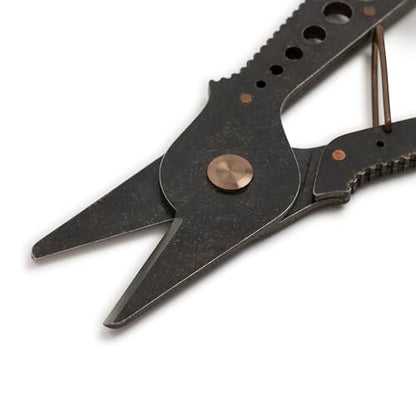 Barebones Herb Harvest and Strip Tool - Stainless Steel with Copper Accents - Your All-in-One Culinary Companion (Tumbled Black) - color: Tumbled Black