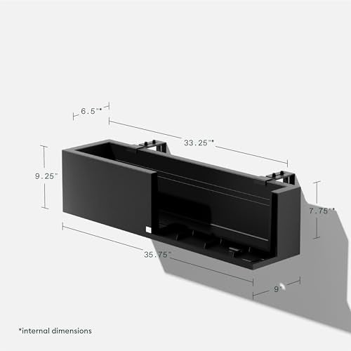 Veradek Block Series Railing Planter - Outdoor Window Box with Bracket - color: Black