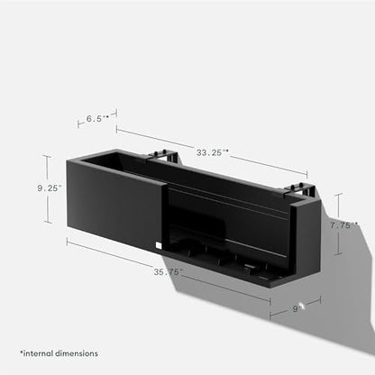Veradek Block Series Railing Planter - Outdoor Window Box with Bracket - color: Black