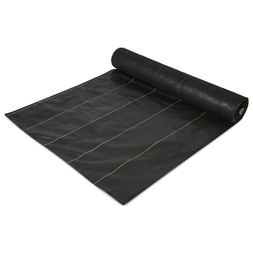 Dewitt Pro-5 Weed Barrier Fabric 5 oz, 5 x 250 Feet – Heavy-Duty Woven Landscape Ground Cover Mat for Raised Garden Bed, Greenhouse Gardening, Outdoor Landscaping, and Commercial Planting - size: 1 Pack, style: 5' x 250'