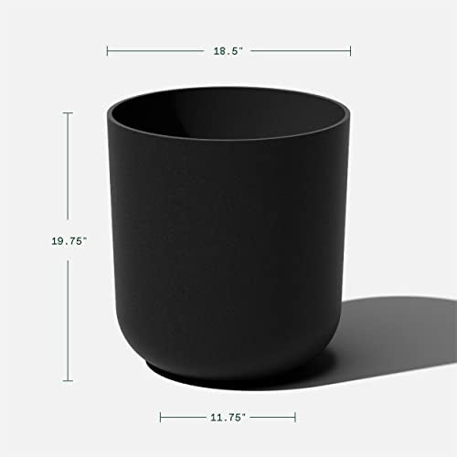 Veradek Mason Series Lima Planter & Drip Tray - Large Round Outdoor Planter - color: Black, size: 20 inches - 2 Pack with Saucers