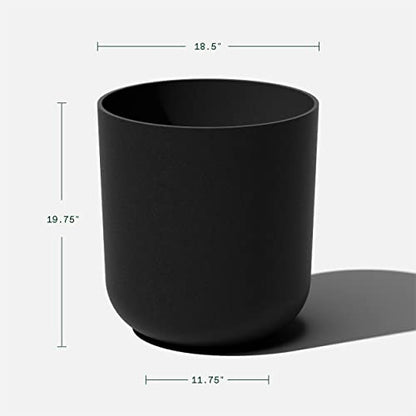 Veradek Mason Series Lima Planter & Drip Tray - Large Round Outdoor Planter - color: Black, size: 20 inches - 2 Pack with Saucers