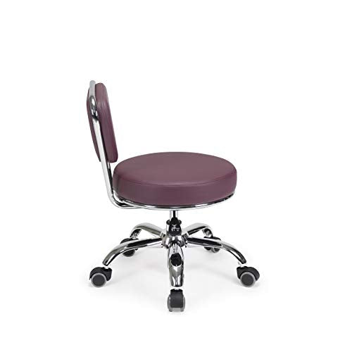 MAYAKOBA Dayton Garage Rolling Seat (Burgundy) Pneumatic, Short Stool with Adjustable Height 13"-15", Perfect for Garage Task, Home Cleaning, Bathroom Short Seat, Technician Task - color: Burgundy