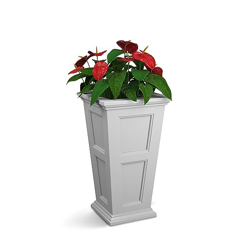 Mayne Fairfield 28in Self-Watering Tall Square Planter, White - color: White