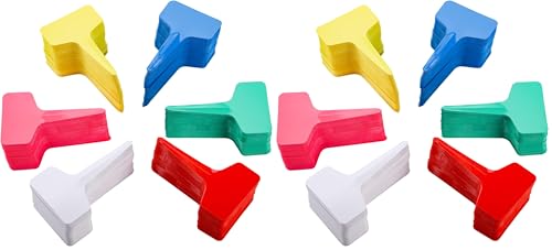Foraineam 600 Pieces T-Type Plant Labels, 6 Colors Plastic Waterproof Plant Tags, Nursery Garden Labels Planting Seedling Stake Tags (Pack of 2) - size: 2.36 x 3.96 inch (Pack of 2)