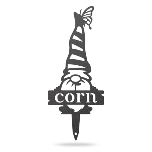 RealSteel Gnome Plant Markers Metal Garden Stakes | Outdoor Garden Labels & Plant Tags for Vegetables & Herbs | Decorative Yard & Raised Bed Garden Signs | Gardening Gift | Made in USA - Corn - style: CORN