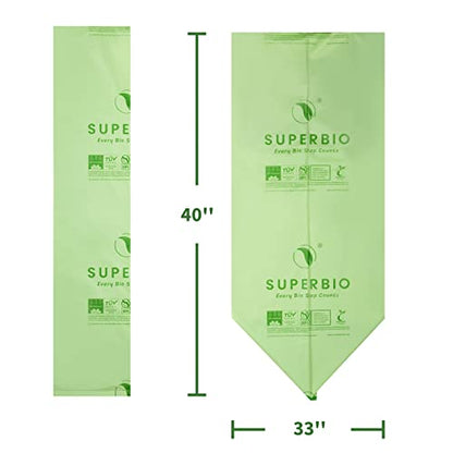 SUPERBIO 33 Gallon Compostable Yard Waste Bags, 40 Count - style: 33 gallon, 40 count